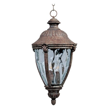 Maxim Three Light Earth Tone Water Glass Glass Hanging Lantern 3192WGET